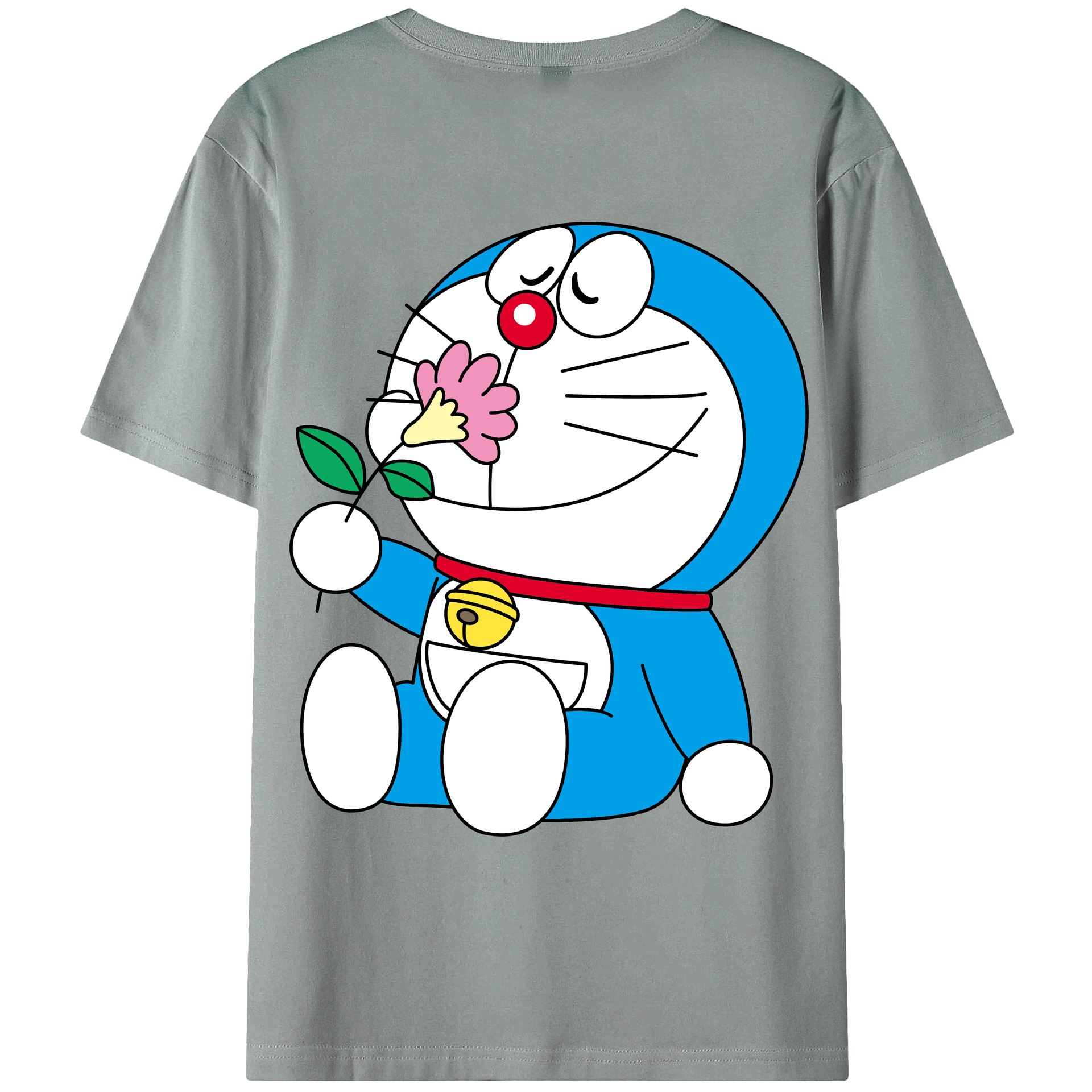 （画像用） ドラえもん Doraemon 綿100％ メンズ半袖Tシャツ（バックプリント） 通気性